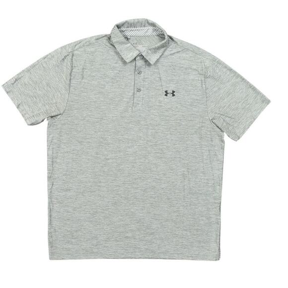 Under Armour Men's L Gray Polo Shirt Polyester Loose Heatgear Golf - Picture 1 of 7